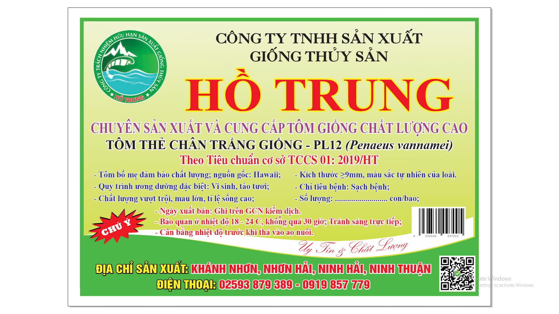 Tôm Giống Thẻ Chân Trắng